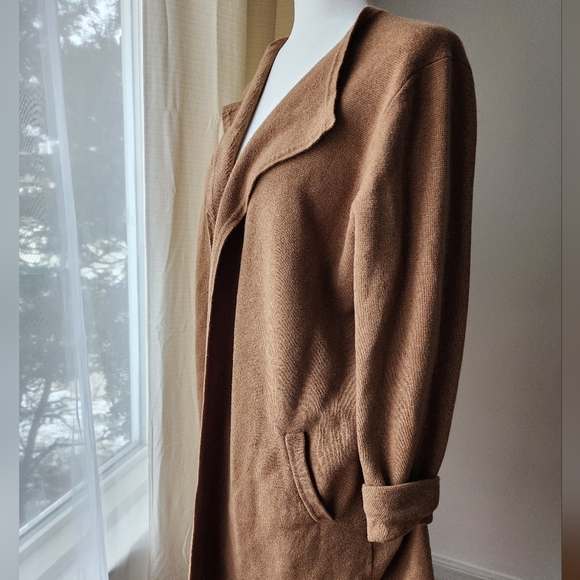 J.Crew, Tan Long Knit Cardigan, M 100% Cotton - Picture 1 of 7